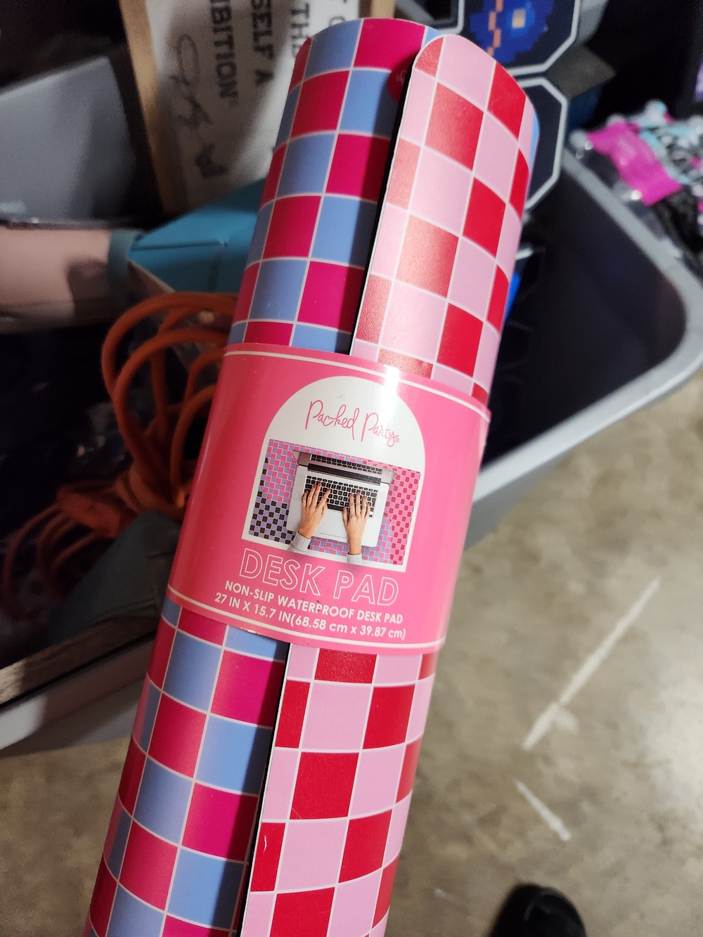Pink Checker Desk Pad
